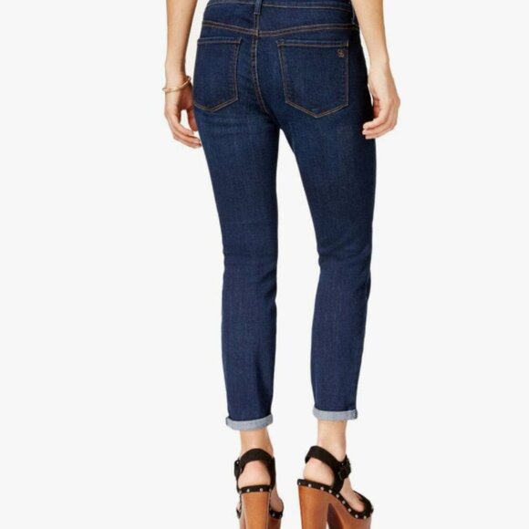 Jessica Simpson Women's Forever Roll Cuff Skinny Crop to Ankle Jean, Royal/Royal - Picture 2 of 2